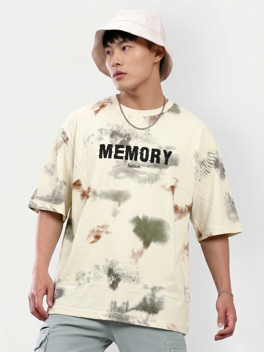 Printed Best Quality Round Neck With Down Shoulder T Shirt