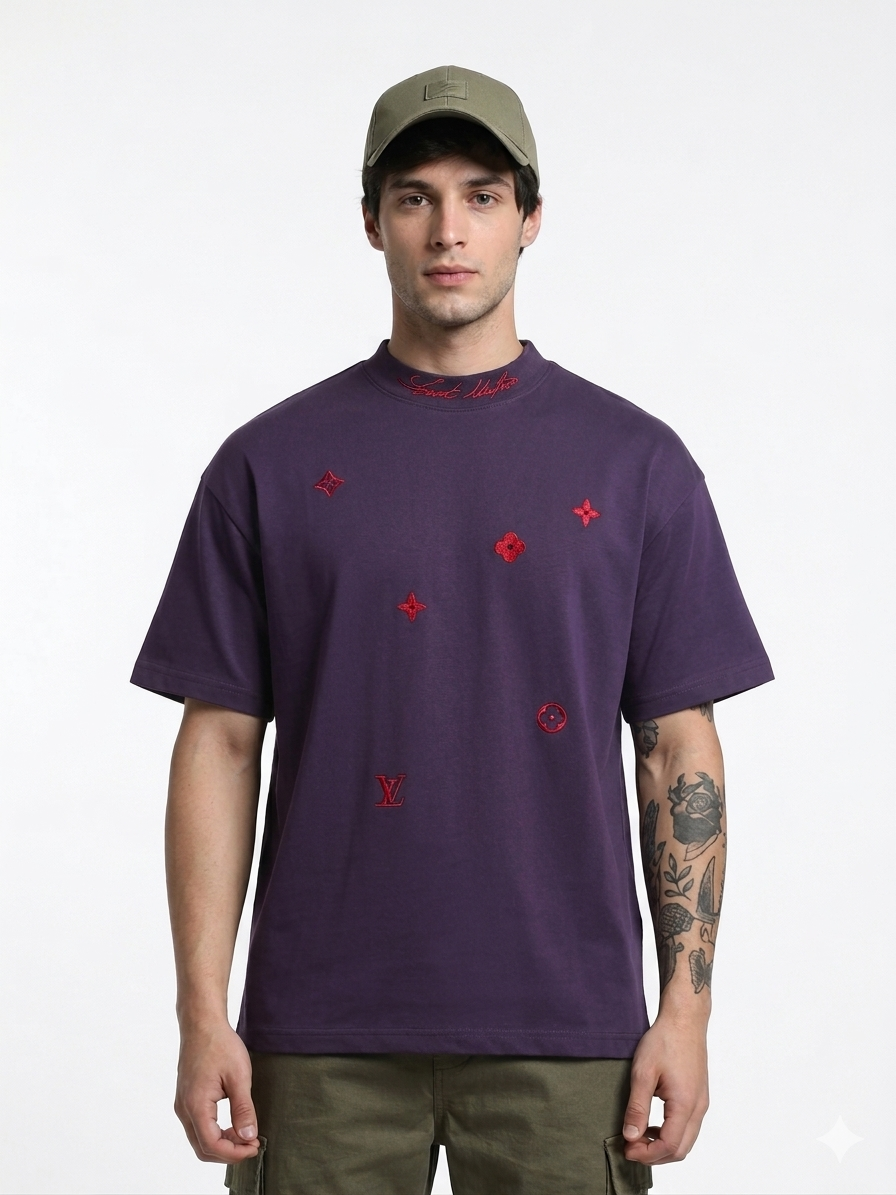 Premium LV Down Shoulder T Shirt For Men