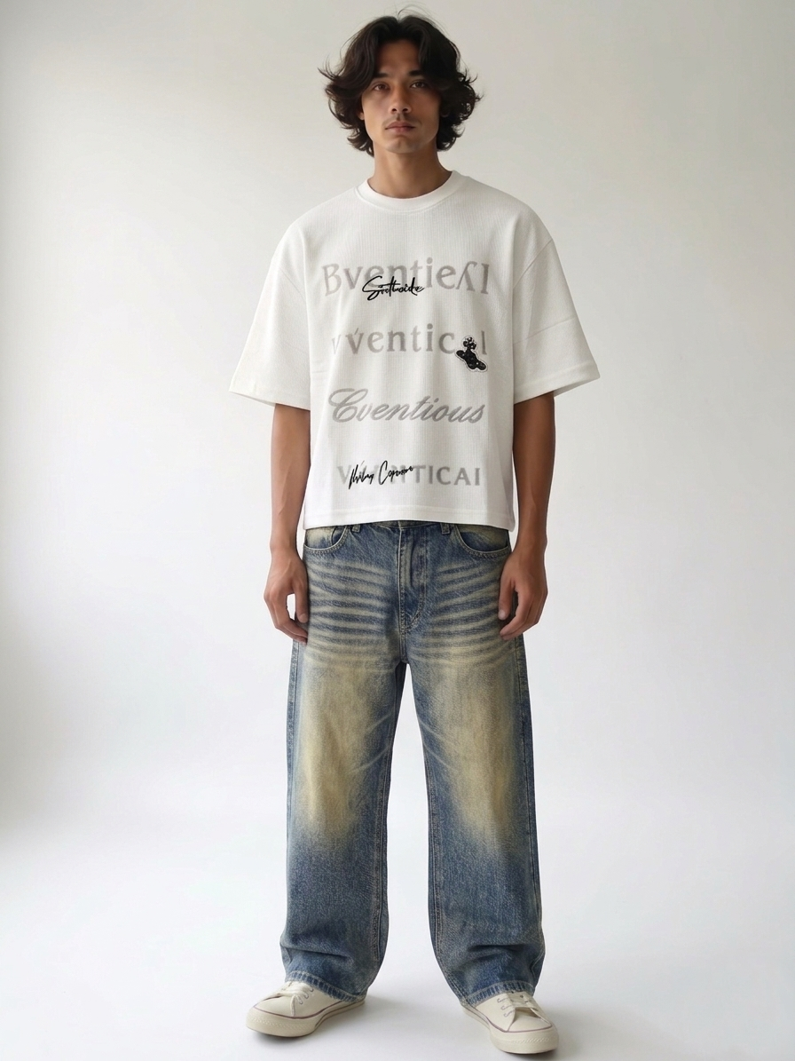 Lose Fit Jeans With Back Pocket Design