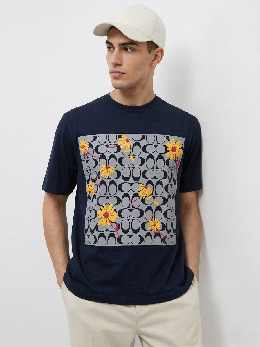 Printed Design Round Neck T Shirt
