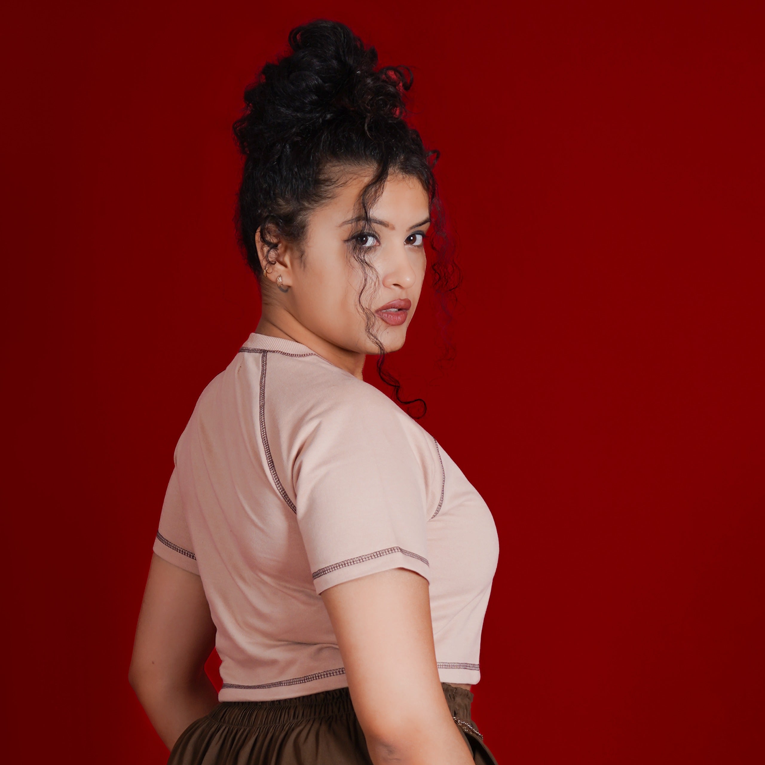 Crop top for girls pink