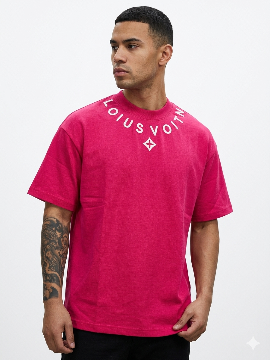 Premium LV Embroidery Round Neck T Shirt